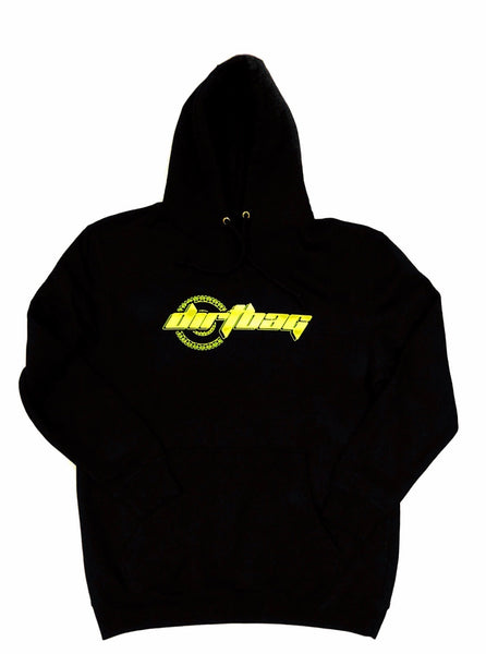 Dirtbag Premium Hoodie Jet Black  - Yellow Flourecent Print