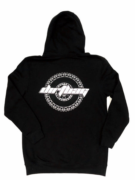 Dirtbag Premium Hoodie Jet Black  - White Print