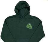 Paisley Embroidered Evergreen Hoodie - Evergreen / Lime