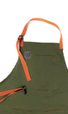 Mexican Fucking Chef Apron  - Cotton Twill Olive/ Orange  Accents   -