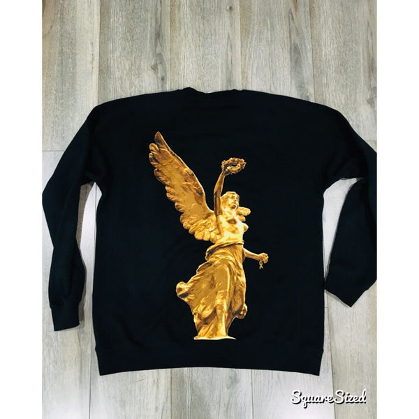 El Angel Crewneck - Black / Gold Print