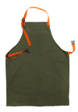 Mexican Fucking Chef Apron  - Cotton Twill Olive/ Orange  Accents   -