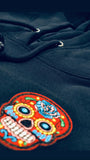 Premium Jet Navy Calavera Hoodie / Red Calavera