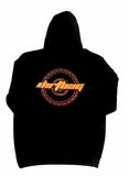 Dirtbag Premium Hoodie Jet Black  - Orange Fluorescent Print -