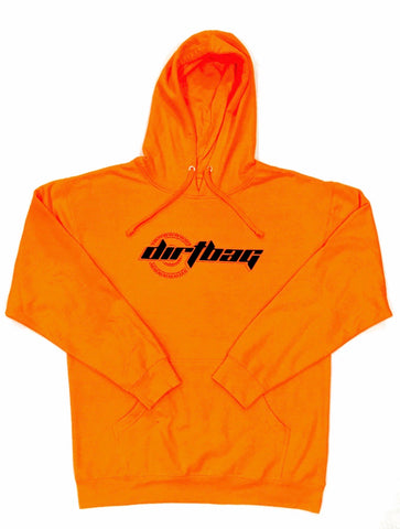 Dirtbag Premium Hoodie Orange Fluorescent -Black  Print -