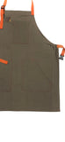 Mexican Fucking Chef Apron  - Canvas Light  Olive/ Orange  Accents   -