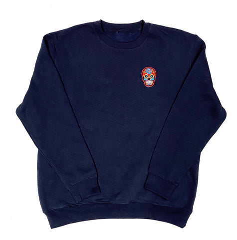 Navy Calavera Crewneck/  Red Calavera