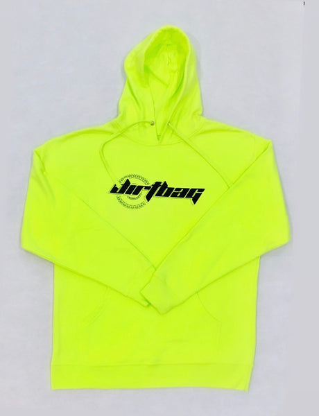 Dirtbag Premium Hoodie Yellow Fluorescent -Black  Print -